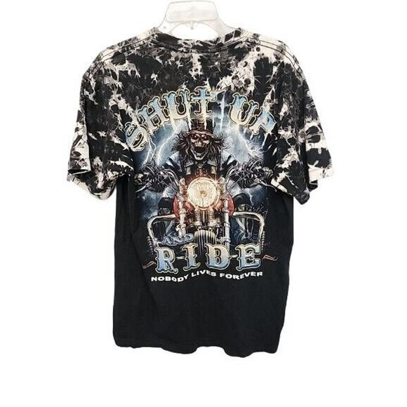 Graphic Reaper “Shut Up And Ride” Double Sided Motorcycle T-Shirt Size Large - Picture 2 of 8